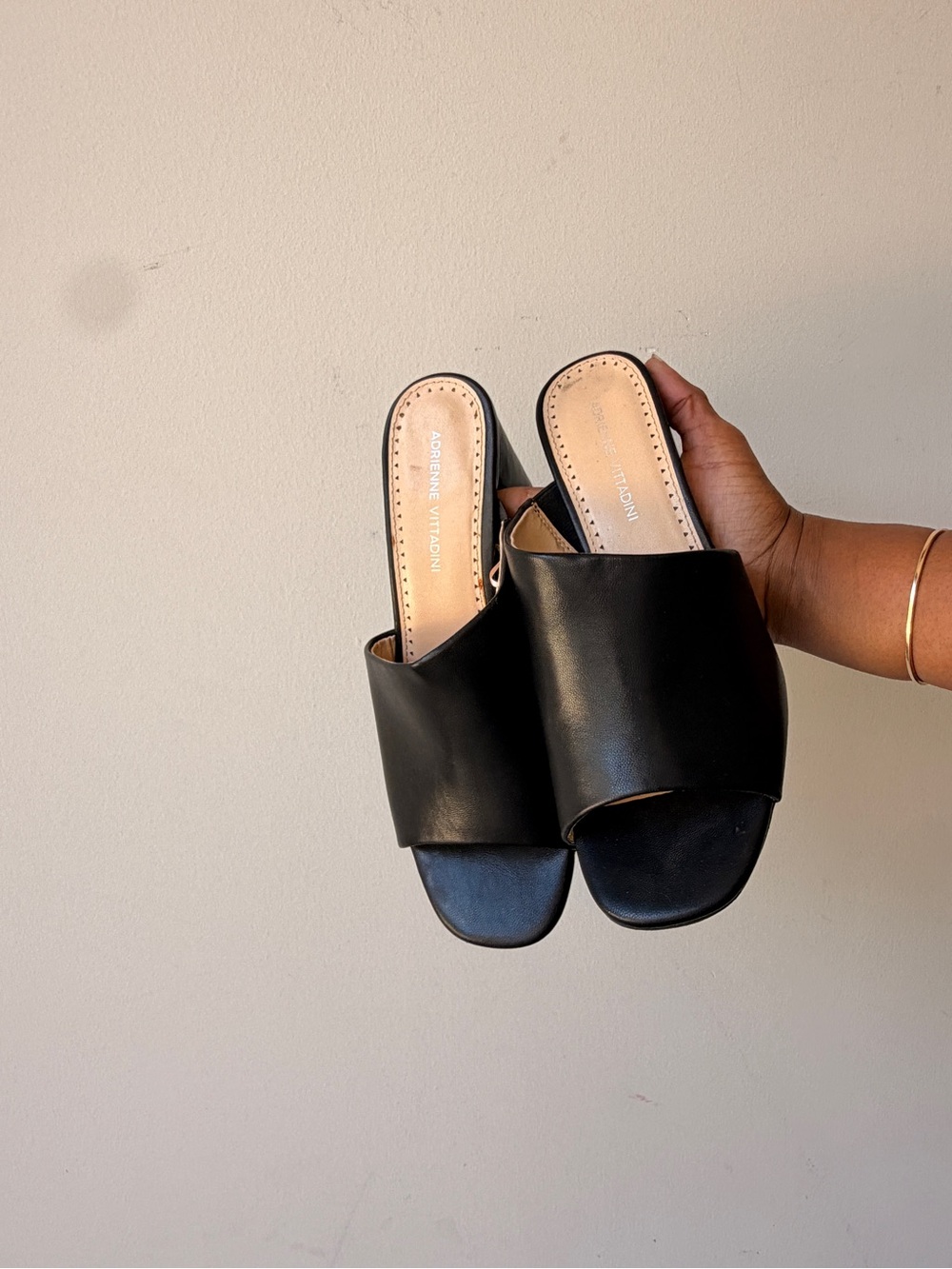 Adrienne Vittadini Black Slide Mules for Women